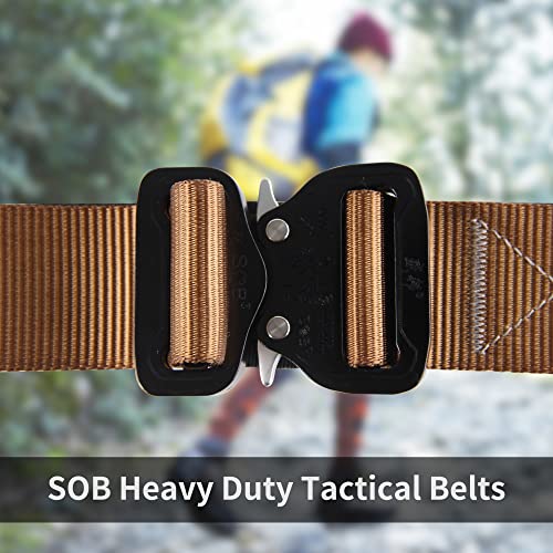 Tactical Belts for Men Military Style Hiking Rigger 1.5" Nylon Web Work Belt with Heavy Duty Quick Release Metal Buckle2