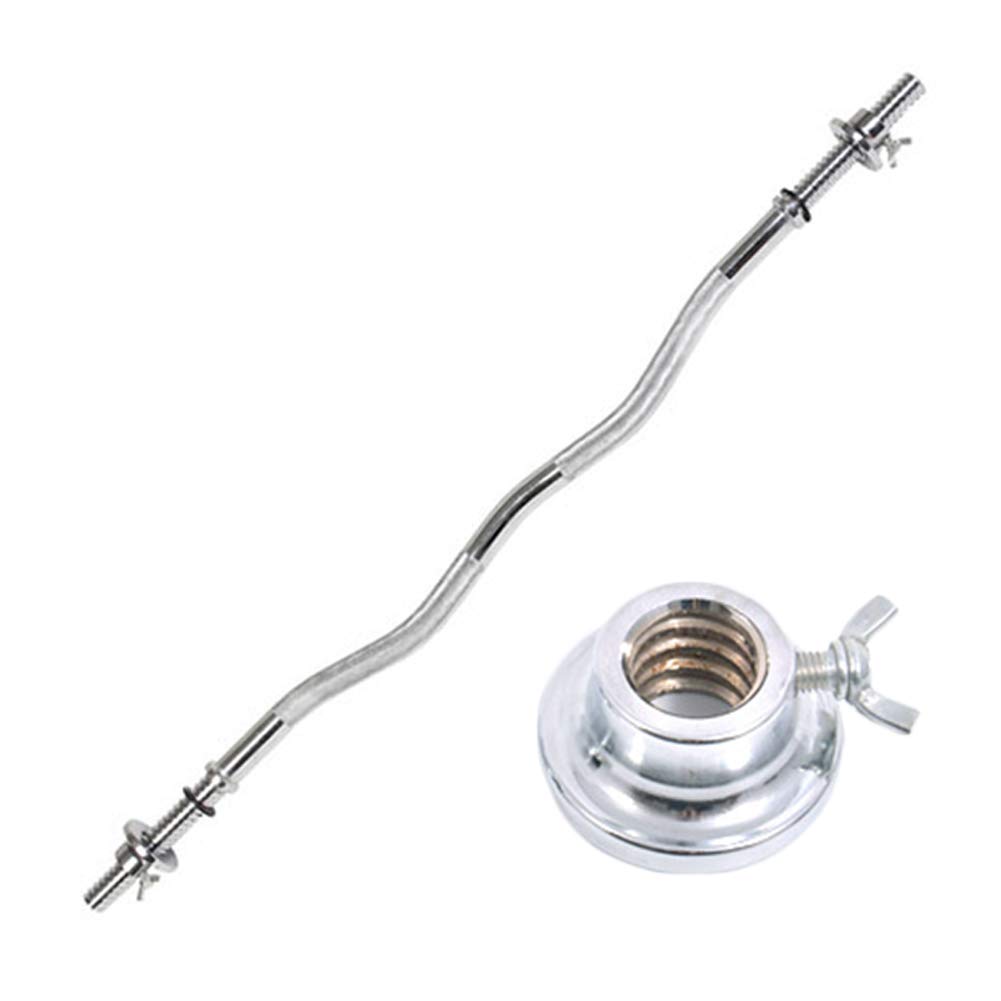 Dritto & Curl Bilanciere per Sollevamento Pesi, Lunghezza 4/5 Piedi Adatto per Pannello di Peso Diametro 1 Pollice / 25 Mm, Carico Massimo 120 kg, Maniglia Zigrinata Cromata