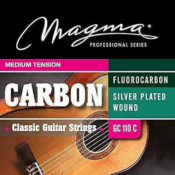 Magma Classical Guitar Strings - Medium Tension Fluorocarbon Nylon Trebles & Silver Plated Copper Basses GC110C - 1 Set
