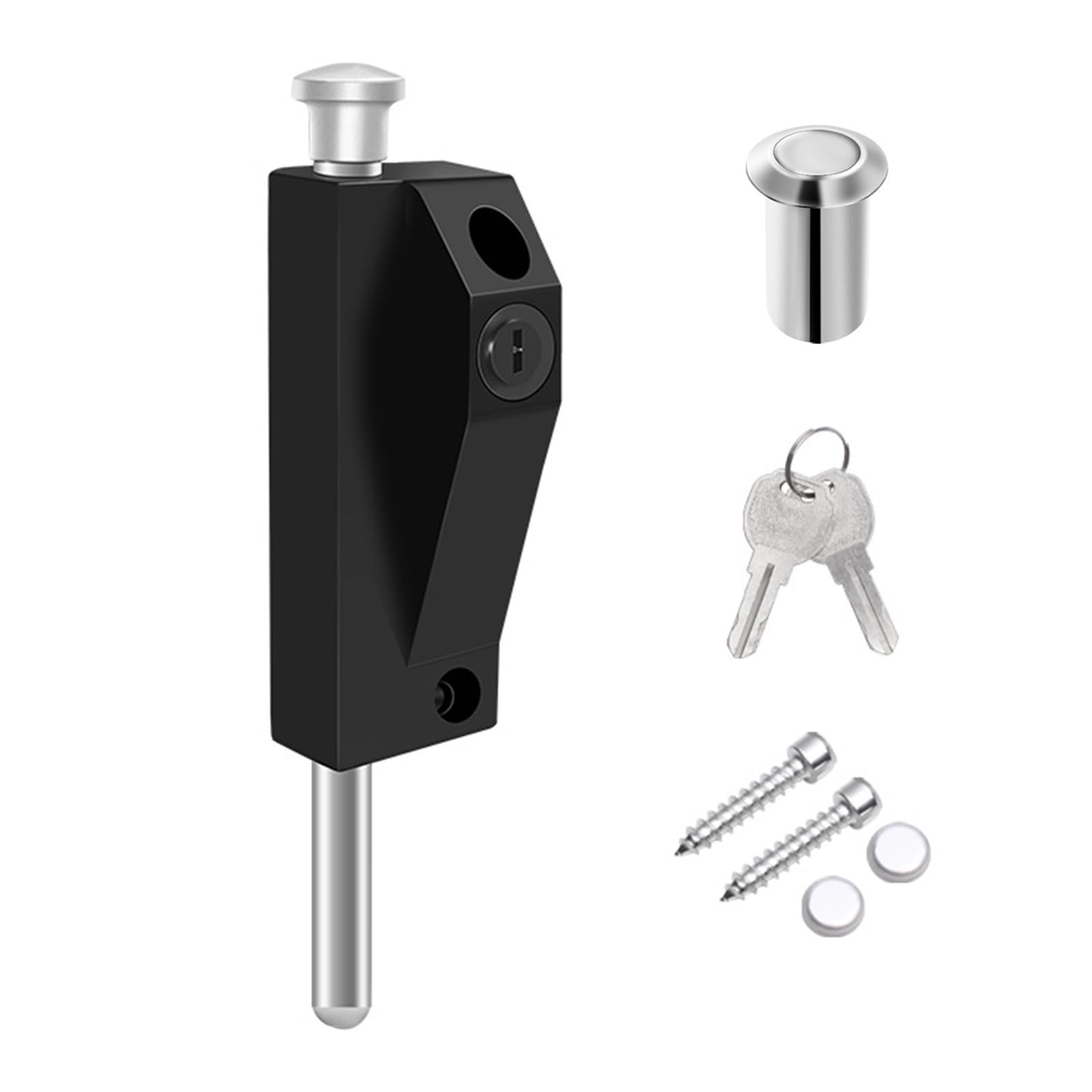 Tertioi Dam Black Wood Door Spring Floor Sliding Latch Anti-Theft Glass Door Home Hardware Sliding Latch