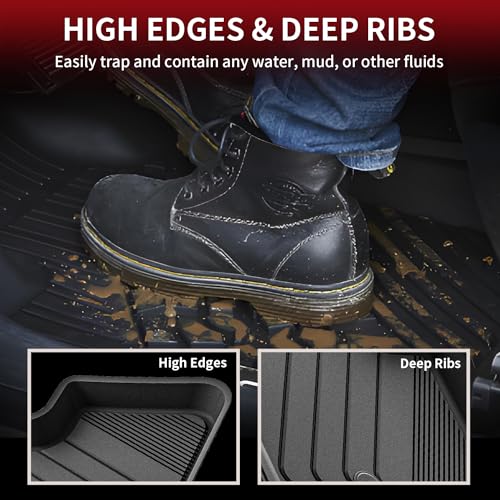 Image of LASFIT Floor Mats for BMW X1 2016-2022 /X2 2018-2023 | Fit for M35i, sDrive28i, xDrive28i, All Weather TPE Custom Fit Floor Liners, 1st & 2nd Row Car Mats Accessories, Black