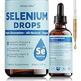 Selenium Liquid Drops - 200 mcg, Selenomethionine Form, High Absorption Sublingual Selenium Supplement for Thyroid Function & Immune Support, Antioxidant Support, Non-GMO, Gluten-Free, 2 Fl Oz