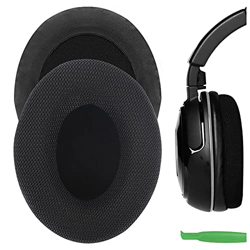 Geekria Comfort Mesh Fabric Replacement Ear Pads for Turtle Beach Ear Force XP 500/400/300, XO Four/Three/ONE Gaming Headphones Ear Cushions, Repair Parts (Black)