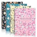 4 Pack Sketch Book, 8.5 x 11Inch Sketchbook, 68lb/100gsm Spiral Bound Sketch Pad, Acid Free Art Supplies Drawing Painting Sketching Paper for Woman Artists (30 Sheets Each)