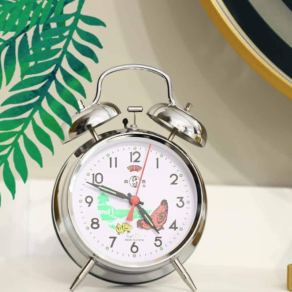 Reloj despertador mecánico de herradura ultra fuerte, mecanismo de cuerda manual, movimiento de metal, despierta con estilo y precisión