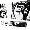 XL Anime Eyes Mouse Pad – Large Manga Girl Desk Mat 31.5x11.8 – Non-Slip, Water-Resistant, Stitched Edges – Aesthetic Japanese Gaming Mat