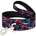 Dog Leash Spider Man 3 Action Poses Bricks Stripe Blues Red White 4 Feet Long 0.5 Inch Wide