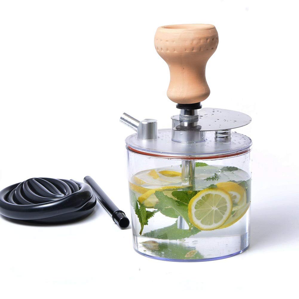 Juego de cachimba, Mini Shisha de Acero Inoxidable, Shisha acrílica Ligera para Llevar, establo de cachimba, Juego Completo con Bolsa de Cabeza de Chimenea para familias, hoteles