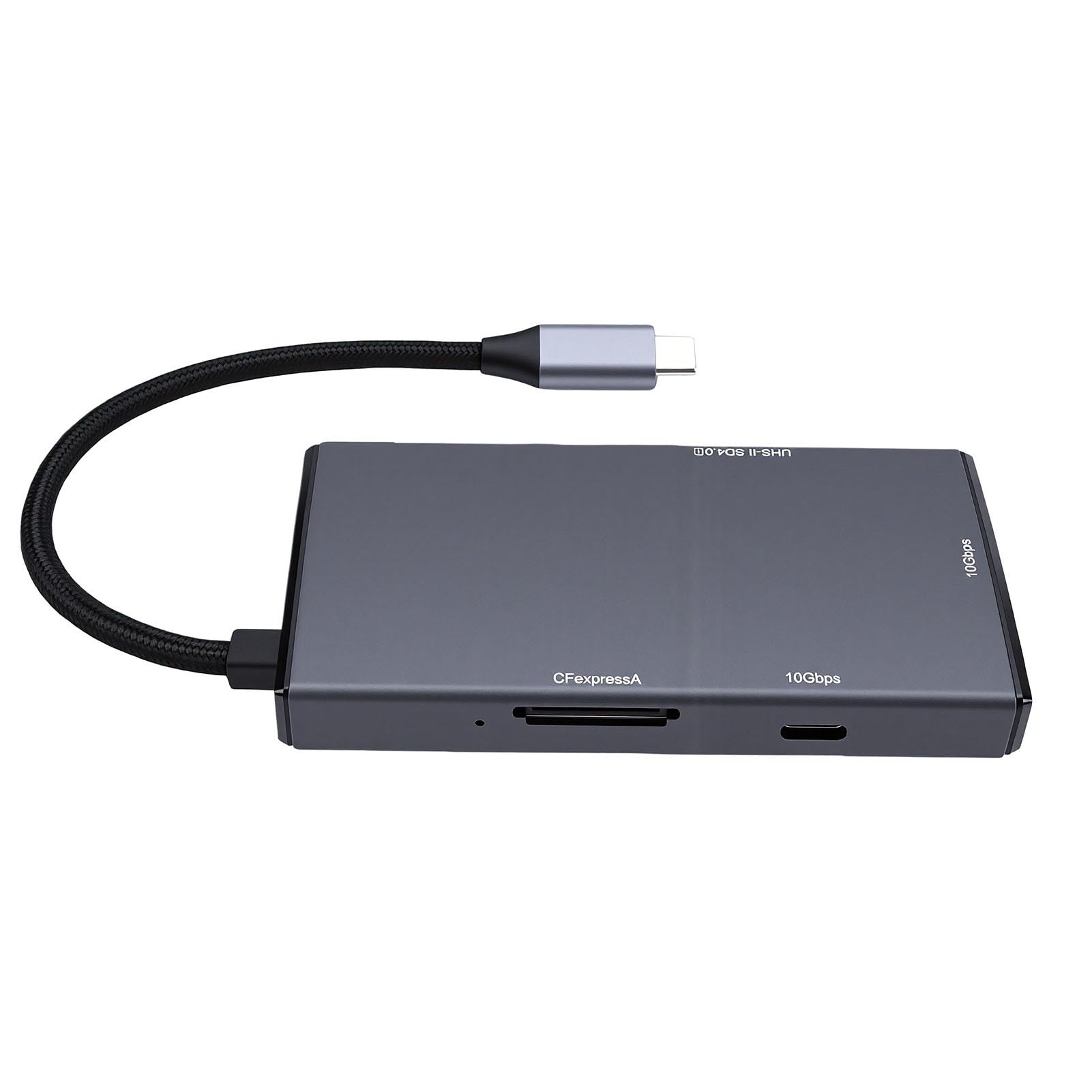 Fabater Adaptador Multipuerto Hub USB C con Lector de Tarjetas 5 en 1 para Uso Simultáneo, Concentrador de Aluminio Duradero para Creadores de Contenido Profesionales