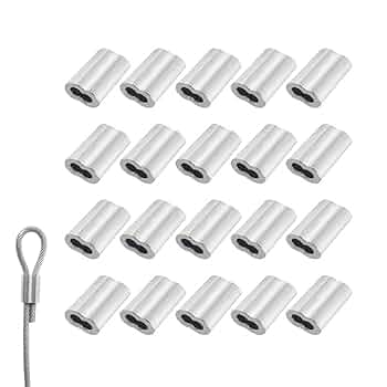 8フォント スチールワイヤーロープ　アルミ クリップ Amazon.co.jp: 25個 5.0mm 8フォント スチールワイヤーロープ