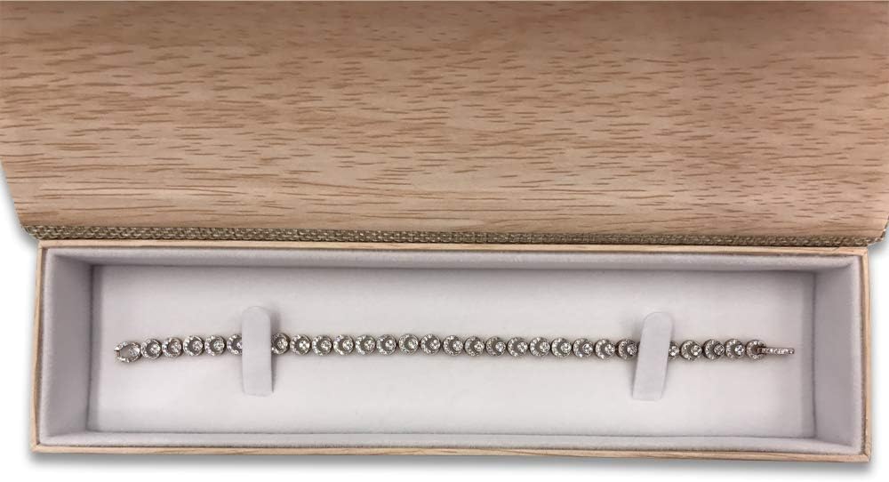N'icePackaging - Burlap Canvas Magnetic Flap Jewelry Box - For Rings/Earrings/Pendants/Watches/Bracelets/Necklace (3 Qty Bracelet/Watch)