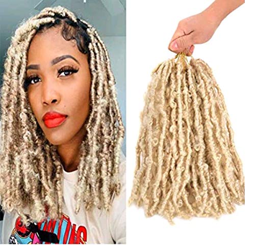 Butterfly Locs Crochet Hair Knotless Style Most Natural Crochet Braids 1Pack/lot 100% Premium Fiber Synthetic Hair Extensions (12Inch1pcs, 613#)