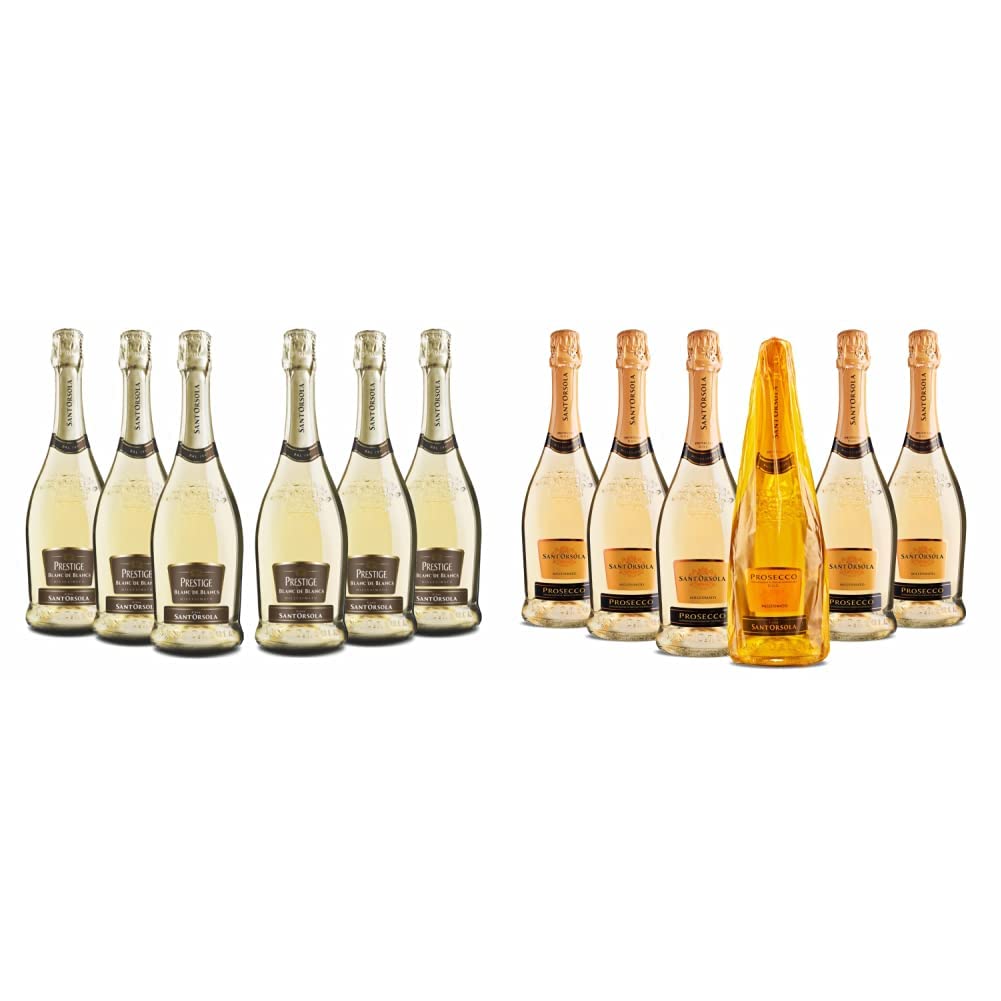 Sant'Orsola Spumante Cuvee Blanc de Blanc Prestige & Prosecco D.O.C. Millesimato Luxury Pacco da 6 x 750 ml