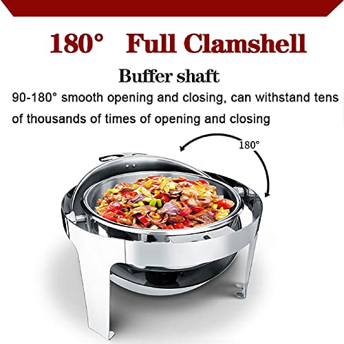 LXX 6L Speisenwärmer Glas mit Deckel Chafing Dish Behälter, Warmhaltebehälter Essen Roll-top Buffetwärmer Stövchen für… – Bild 6