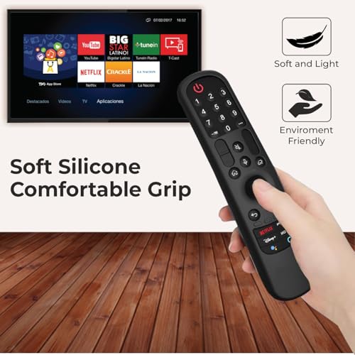 Image of TECHONTO Silicone LG Remote Control Cover- Protective Case with Non-Slip Grip, Shockproof & Dustproof Sleeve- Compatible with MR21GA(2021), MR22GA(2022), MR23GA(2023) [Remote NOT Included]- Black