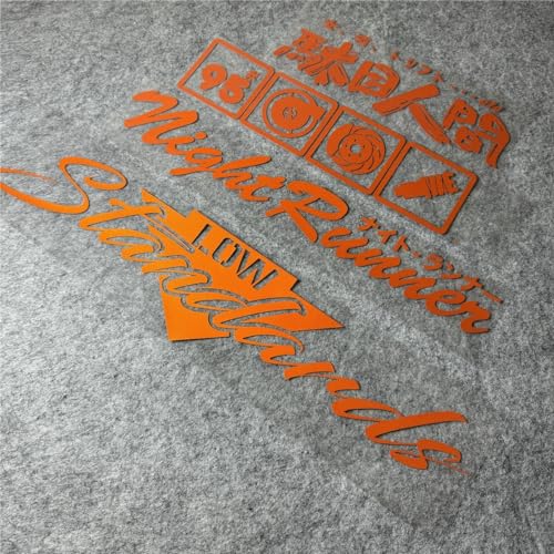 Image of Car Stickers for Night Runner Low Standards 95# Turbo Decal Auto Rear Windshield Window Tape 1 Set (Orange)