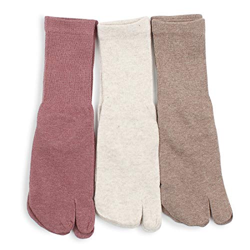 Womens tabi geta shoes socks ankle (Crew 3 Pairs) YH color