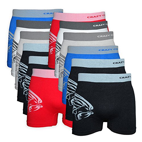 Crazy Cool Stretches Nylon Seamless Mens Boxer Briefs Underwear 12-Pack