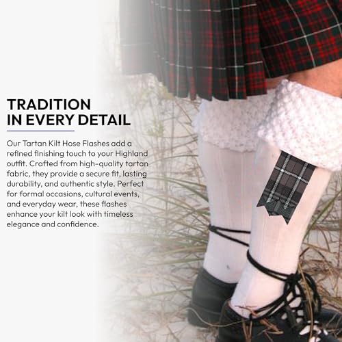 Image of Scottish Tartan Kilt Flashes with Elastic Adjusters