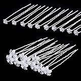 1,20pc Ein Packung Hochzeit Braut Haarnadeln Enthält Zwei Mustern für Brautschmuck :10 Stueck Perlen Haarnadeln und 10 Stueck Blumen Haarnadeln