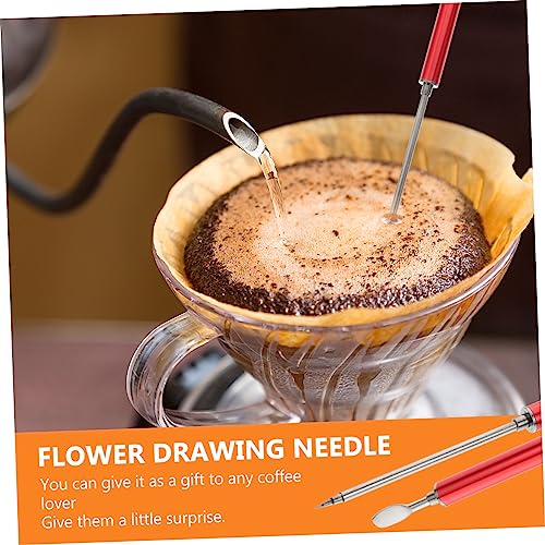 Hemobllo 3 Peças Agulha Latte Espresso Decoração Arte Pin Art Espresso Shots Barista Latte Caneta Ca