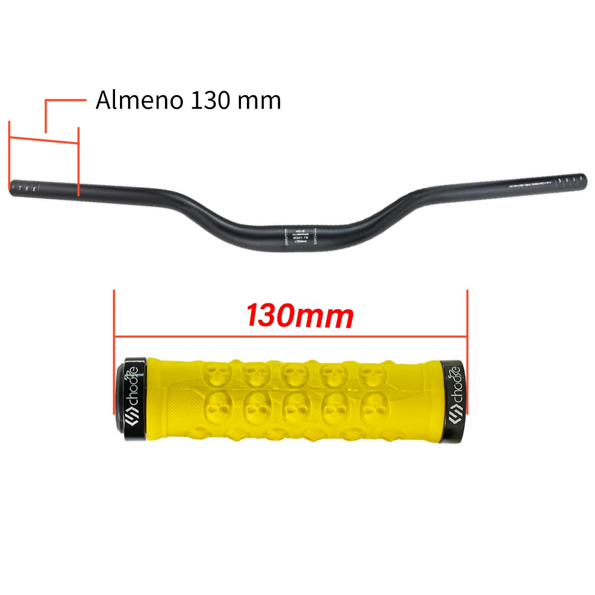 Impugnature del Manubrio della Bicicletta, Manopole Bici Universale Chiusura a 2 Lati, Impugnature Antiscivolo per Mountain Bike con Serratura in Alluminio, Manopole MTB