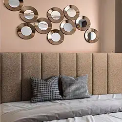 Cabeceira Estofada Modular Cama Casal Queen 1,60mX45cm - Módulos Adesivos (Bege)