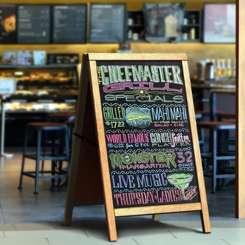 Chef-Master 90032 Waterproof Markers | 5 Different Vibrant Colors | Safe For Use On Outdoor Menu Signs | Smudge-Proof & Rainproof Marker Pens | Easily Cleans With A Damp Cloth #TOP1