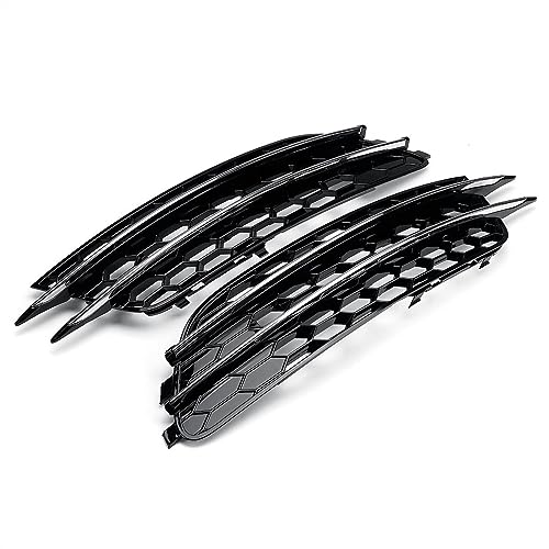 Grille de phare antibrouillard A6 C7 berline 2012-2015 en ABS noir et chrome par paire