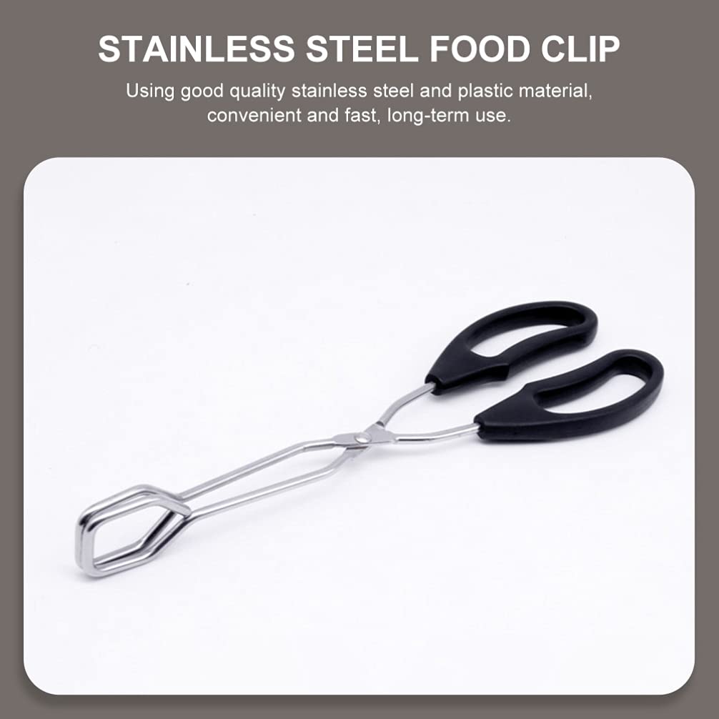 Hemoton Multipurpose Kitchen Tongs Sturdy Stainless Steel Clips for Cooking Serving