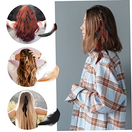 Plume avec clips extensions cheveux pour coiffure bohème chic de fête - 7