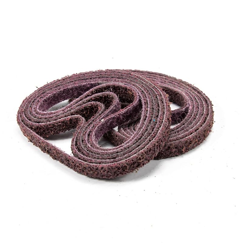 Lot de 10 bandes abrasives en nylon non tissé 330 x 10 mm pour ébavurage en acier inoxydable