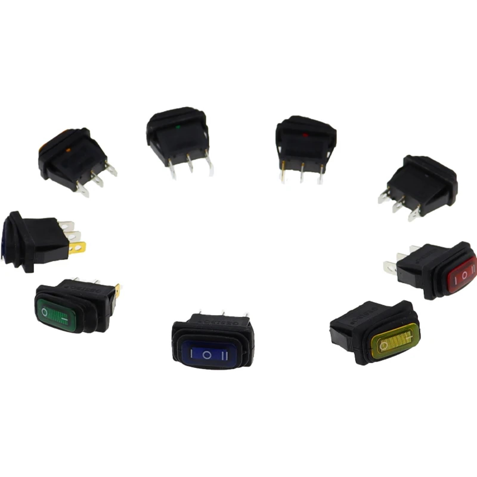 Interruttore a bilanciere impermeabile KCD3 ON-OFF/ON-OFF-ON 3 pin, 2/3 posizioni, apparecchiatura elettrica con alimentazione di illuminazione, 15 A 250 V CA/20 A 125 V CA(Black NO LED,12V)