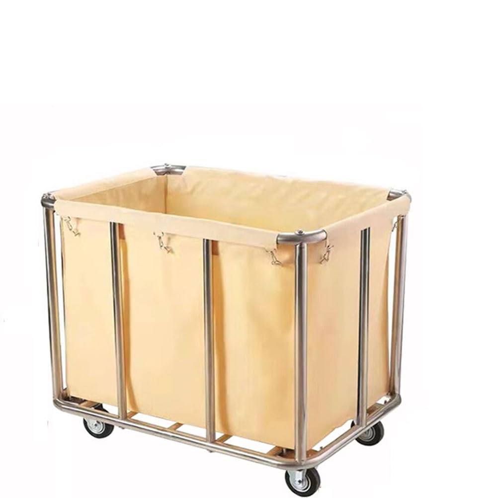 Carrito de limpieza para habitaciones de hotel y lavandería doméstica color beige