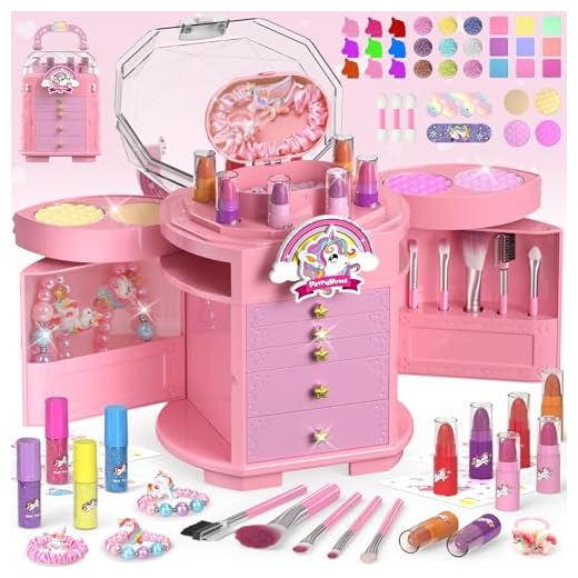 PERRYHOME Kids Makeup Kit for Girl 35 Pcs Washable Real Cosmetic, Safe & Non-Toxic Little Girl Makeup Set, Frozen Makeup Set for 3-12 Year Old Kids Toddler Girl Toys Christmas & Birthday Gift (Pink)