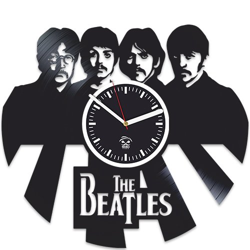 Vinyl Record Wall Clock Rock Music Legends - Les Beatles, Paul McCartney, John Lennon, RIngo Starr, George Harrison Vinyl Record Wall Clock Rock Music Legends