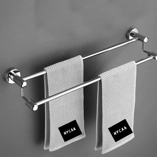 NYCAA Stainless Steel 24 Inch Bathroom Double Towel Rod Holder/Towel Stand/Towel Bar/Towel Rack