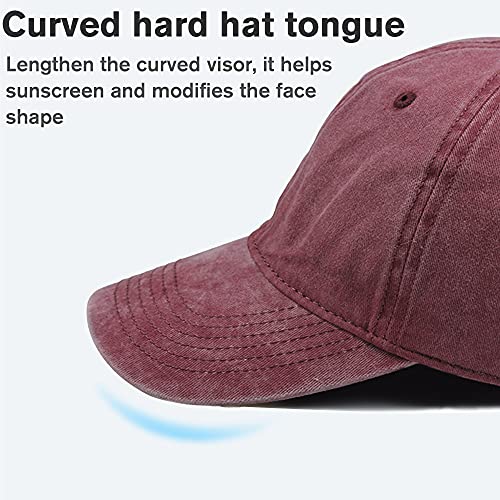 Image of HH HOFNEN Baseball Cap Washed Cotton Unstructured Vintage Hat for Men Women | Unisex Sports Ball Caps Sun Protection Adjustable Outdoor Curved-Brim Dad Hat Classic Plain Cap