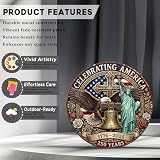 DecoMyth Christian Cross Eagle Liberty Bell Statue Americas 250th Birthday Products Tin Sign Vintage Decor for Church Chapel Prayer Room Living Area Porch Front Door Hallway 8 * 8inch
