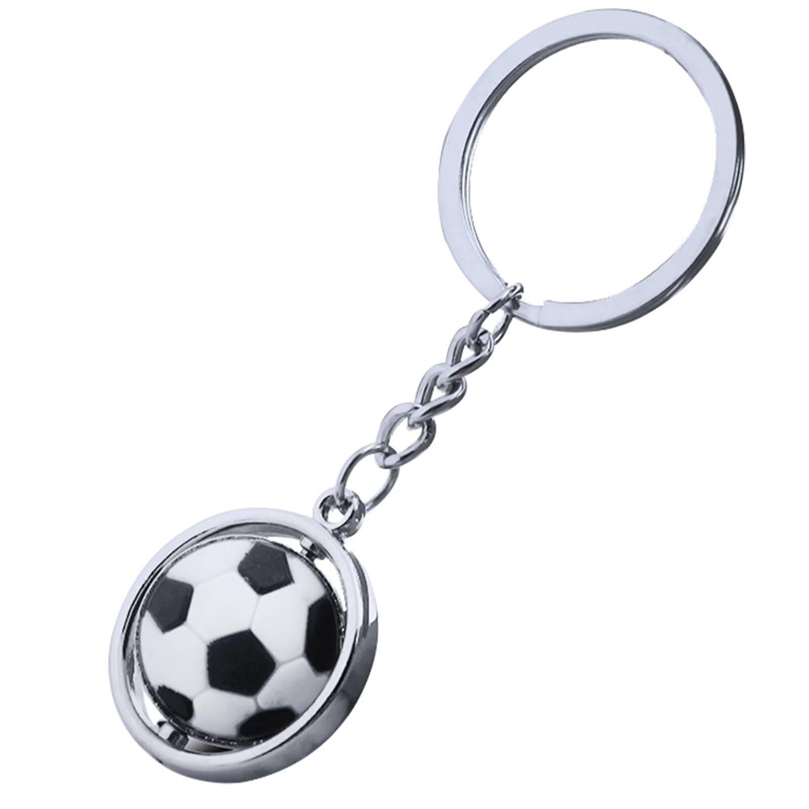 Glanzend Rotation Football Keychain, Mini Soccer Keychain, Soccer Ball Keyrings, Fashion Gift Sport Key Chains Creative Gift Party Favors Reward for Boys