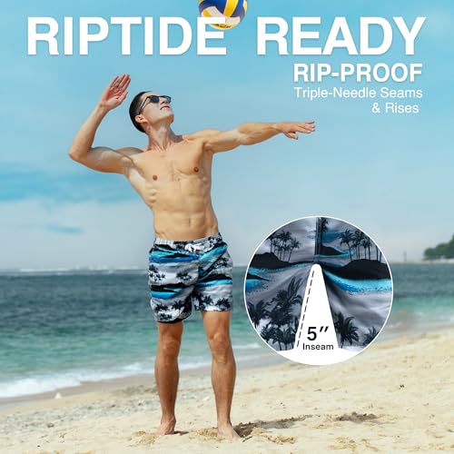 Image of Kanu Surf Men's Big Viper Extended Size Stripe Swim Trunk