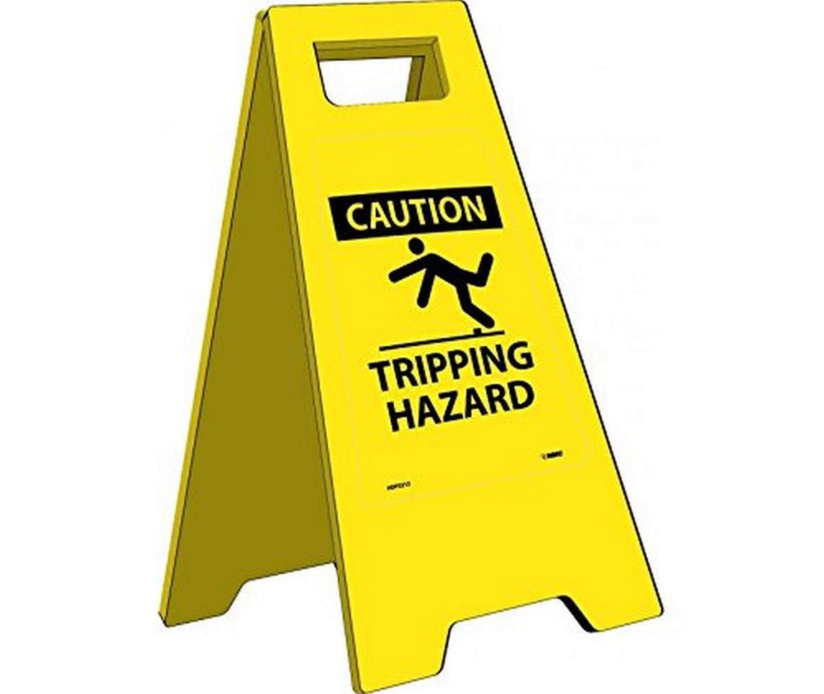 HDFS212 Caution Tripping Hazard Heavy Duty Floor Sign, 24.63 x 10.75