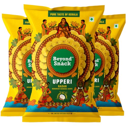 Image of Beyond Snack Upperi Special Kerala Banana Chips | Nadan Kerala Chips | Made with 100% Coconut Oil- 300g (100G x Pack of 3)