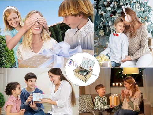 Image of Zesta Mothers Day Wooden Musical Box Gift | Vintage Music Crank Mini Collectible for Girlfriend, Boyfriend, Husband, Wife | Unique Musical Gifts for Music Lovers | Classic Wooden Box