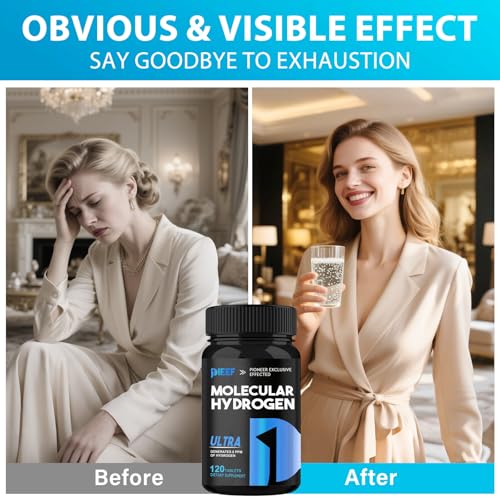 Image of Hydrogen Water Tablets, 240 Tablets Fast-Dissolving H2 Molecular Hydrogen with Magnesium Supplements, Supports Brain Health, Energy and Cognitive Function, Non-GMO, Gluten-Free & Vegan, 2Pack