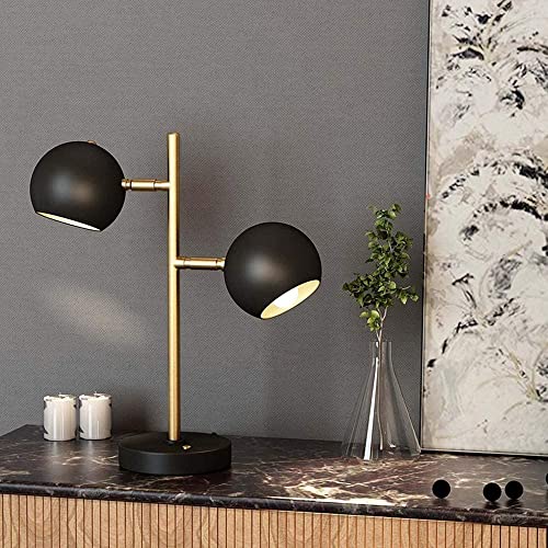 Lampe de Bureau Double Tête Noire E14 Minimaliste pour Studio - 4