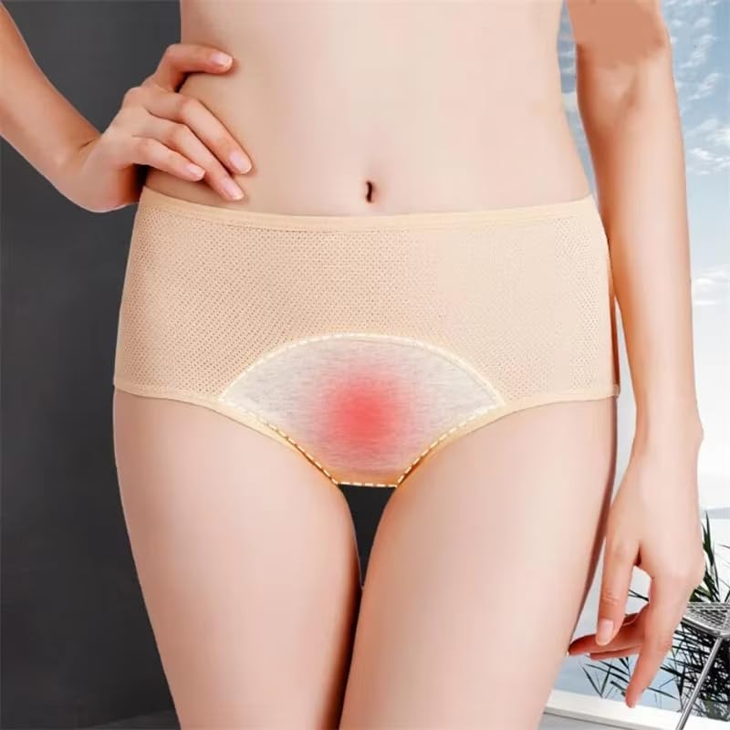 Women'S Menstrual Cotton Briefs Soft Period Panties Absorbent Underwear Leak Proof Crotch Heavy Flow Postpartum Panty Breathable Knickers Sporty 6Pcs Multicolor 8Xl