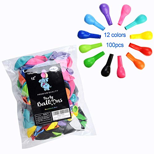 image for Kolavia 100 PCS Party Balloons, 12 Inches Premium Assorted Colorful Ba