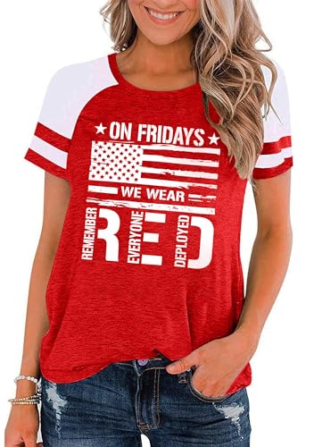 American Flag Shirt Women 4th of July Shirts USA Flag Graphic Patriotic Tshirt Raglan Color Block Tops