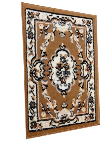 Image of Wool Mix Washable Doormat for Main Door Kitchen Bathroom Bedroom Brown Color 40cm x 60 cm